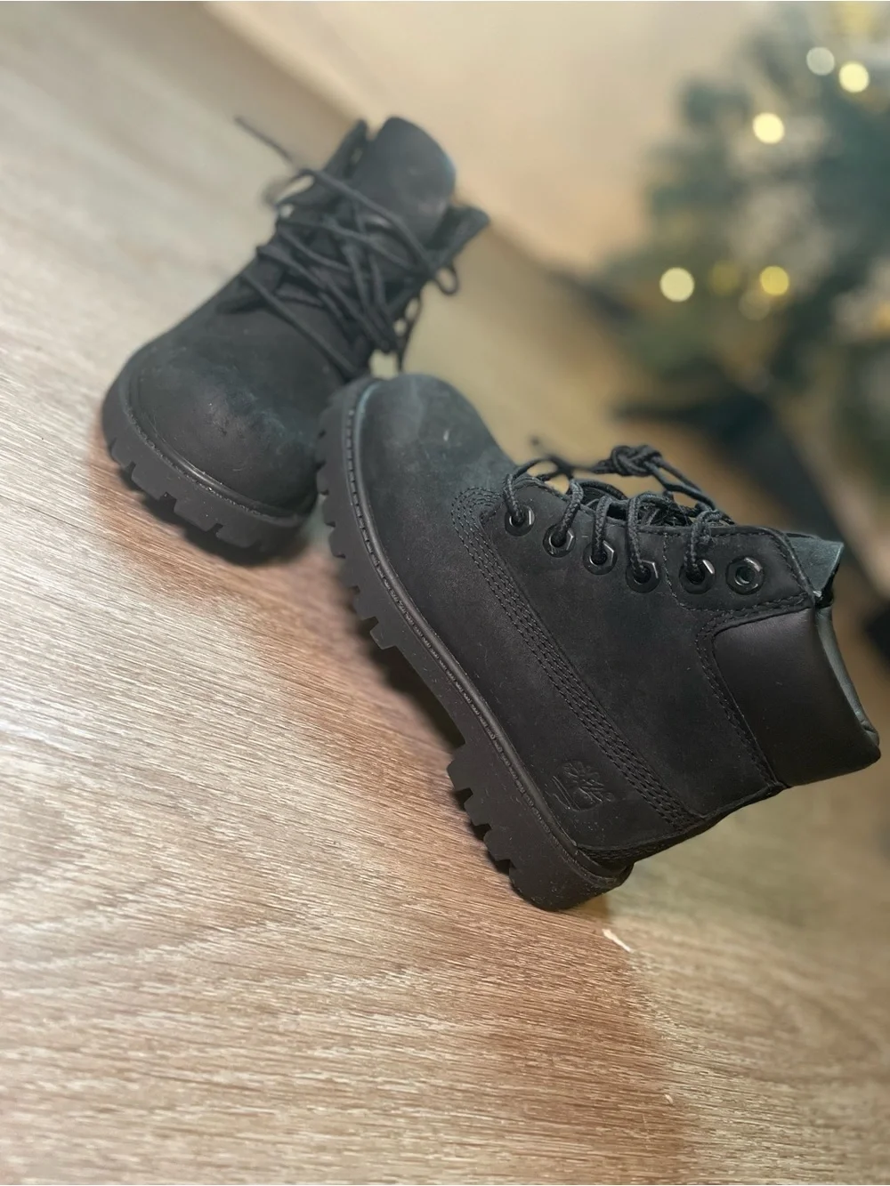 Timberland Kids Black Ankle Lace-Up Boots